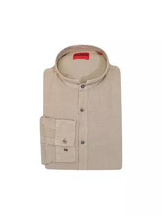 HUGO | Camicia di lino slim fit ELVORY | braun